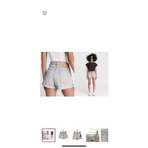 Rag & Bone Maya Highrise Grey  Denim Shorts Sz 27